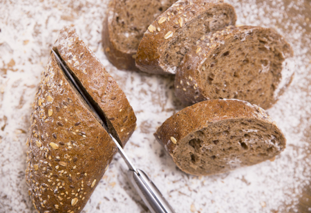 sliced ??brown bread "Bavarian"の写真素材
