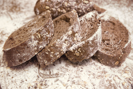 sliced ??brown bread "Bavarian"の写真素材