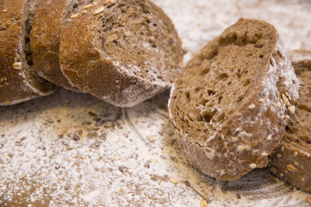 sliced ??brown bread "Bavarian"の写真素材