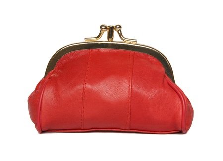 Full red wallet on a white background の写真素材