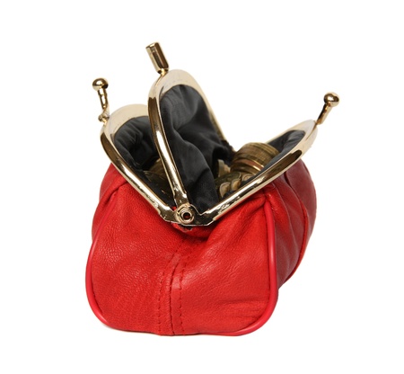 Full red wallet on a white background の写真素材