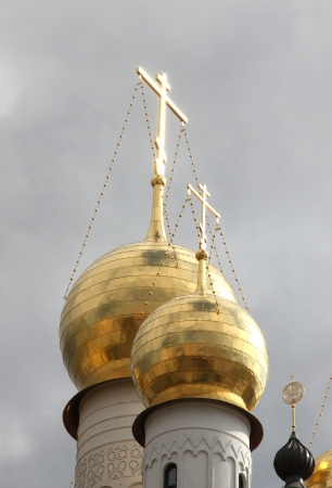 Golden domes of the Orthodox church in Russia.の写真素材