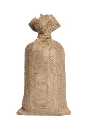 Bag from a sacking isolated on a white background.の写真素材