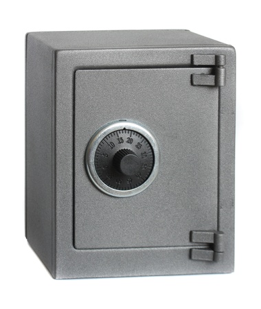 The metal safe on a white background.の写真素材