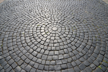 Abstract background of cobblestone pavement.の写真素材