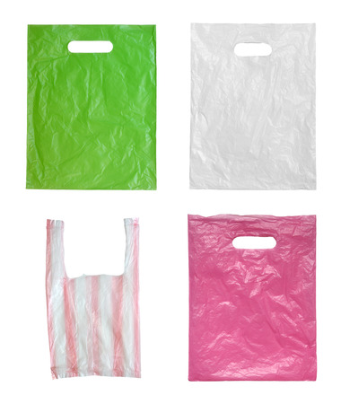 Plastic bags isolated on white background.の写真素材
