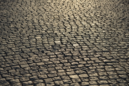 Abstract background of cobblestone pavement.の写真素材