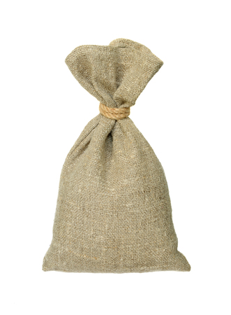 Bag from a sacking isolated on a white background.の写真素材