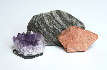 Collection of stones on a white background