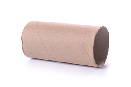 Empty roll from toilet paper isolated on a white background