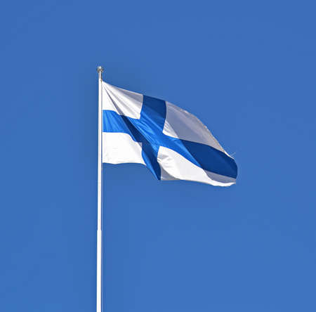 Flag of Finlanfd on a blue background