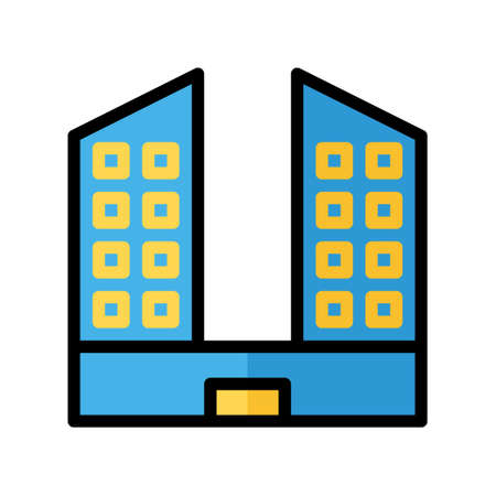 illustration vector icon building flat line style collection vector. More items by vector squad More items by vector squadのイラスト素材