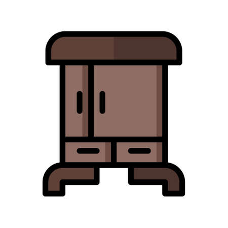 illustration vector icon wardrobe flat line style collection vector. More items by vector squad
 More items by vector squad. pixel perfect.のイラスト素材