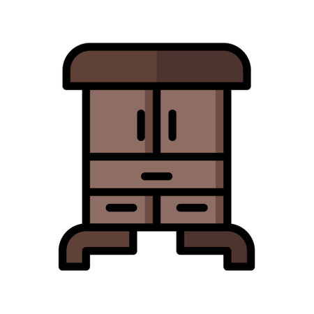 illustration vector icon wardrobe flat line style collection vector. More items by vector squad
 More items by vector squad. pixel perfect.のイラスト素材