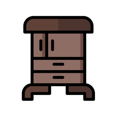 illustration vector icon wardrobe flat line style collection vector. More items by vector squad
 More items by vector squad. pixel perfect.のイラスト素材