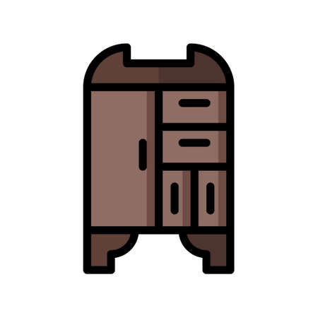 illustration vector icon wardrobe flat line style collection vector. More items by vector squad
 More items by vector squad. pixel perfect.のイラスト素材