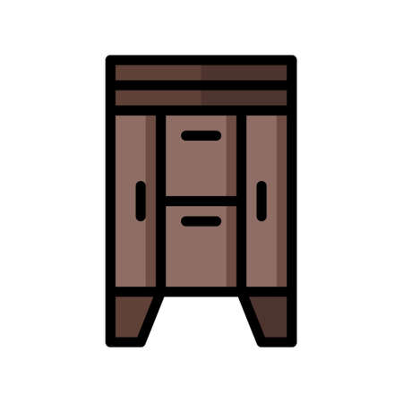 illustration vector icon wardrobe flat line style collection vector. More items by vector squad
 More items by vector squad. pixel perfect.のイラスト素材