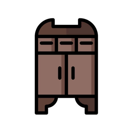 illustration vector icon wardrobe flat line style collection vector. More items by vector squad
 More items by vector squad. pixel perfect.のイラスト素材