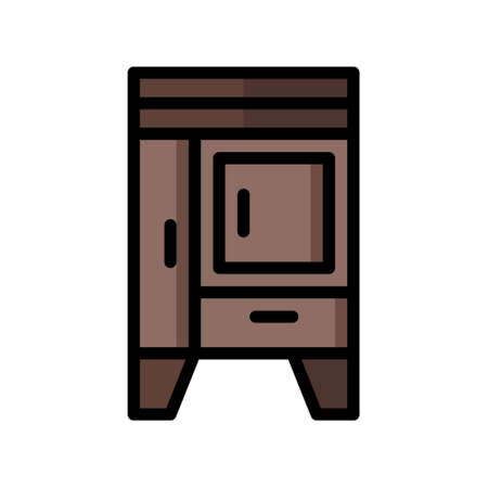 illustration vector icon wardrobe flat line style collection vector. More items by vector squad
 More items by vector squad. pixel perfect.のイラスト素材