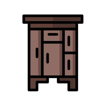 illustration vector icon wardrobe flat line style collection vector. More items by vector squad
 More items by vector squad. pixel perfect.のイラスト素材