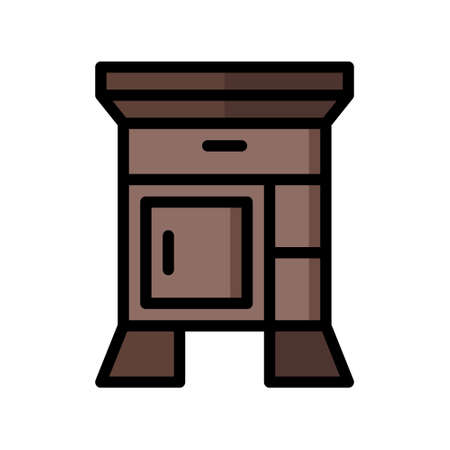 illustration vector icon wardrobe flat line style collection vector. More items by vector squad
 More items by vector squad. pixel perfect.のイラスト素材