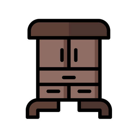 illustration vector icon wardrobe flat line style collection vector. More items by vector squad
 More items by vector squad. pixel perfect.のイラスト素材