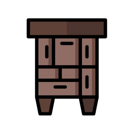 illustration vector icon wardrobe flat line style collection vector. More items by vector squad
 More items by vector squad. pixel perfect.のイラスト素材