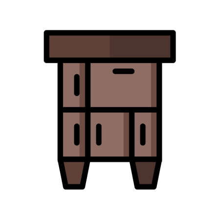 illustration vector icon wardrobe flat line style collection vector. More items by vector squad
 More items by vector squad. pixel perfect.のイラスト素材