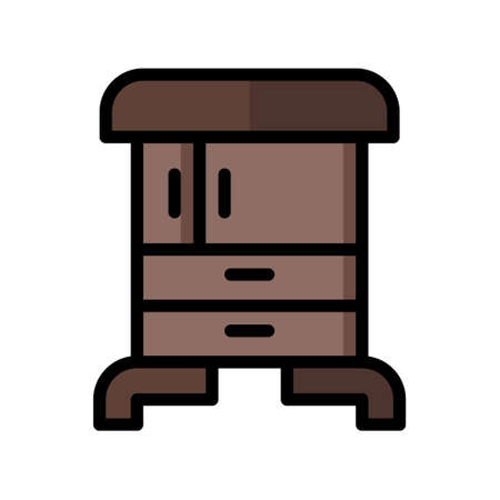 illustration vector icon wardrobe flat line style collection vector. More items by vector squad
 More items by vector squad. pixel perfect.のイラスト素材