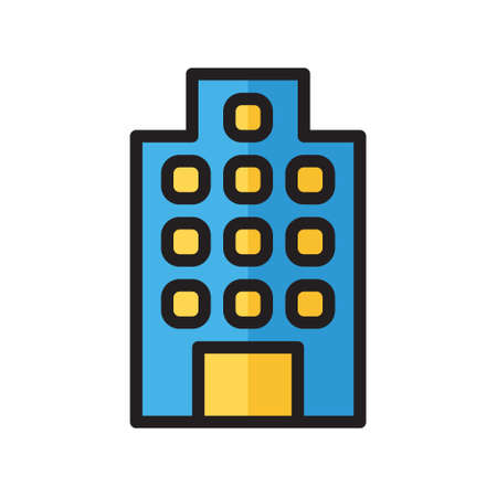 illustration vector icon building flat line style collection vector. More items by vector squad
 More items by vector squad pixel perfect.のイラスト素材