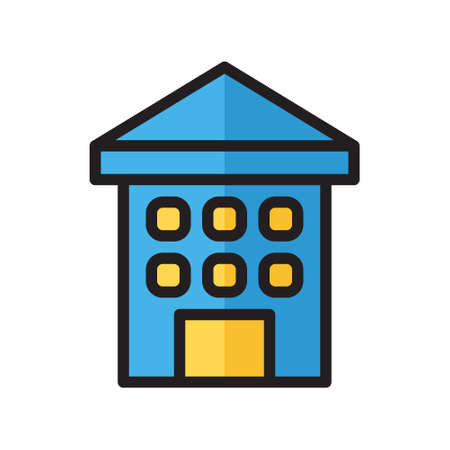 illustration vector icon building flat line style collection vector. More items by vector squad
 More items by vector squad pixel perfect.のイラスト素材