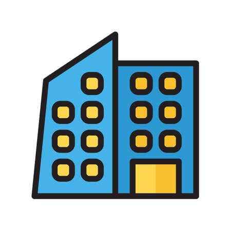 illustration vector icon building flat line style collection vector. More items by vector squad
 More items by vector squad pixel perfect.のイラスト素材