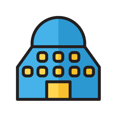 illustration vector icon building flat line style collection vector. More items by vector squad
 More items by vector squad pixel perfect.のイラスト素材