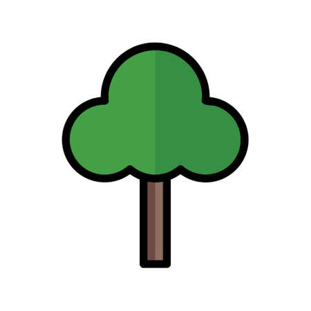 illustration vector and logo tree flatline style. icon on white background. Icon sign from modern collection for mobile concept and web apps design. Nice design perfect.のイラスト素材