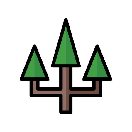 illustration vector and logo tree flatline style. icon on white background. Icon sign from modern collection for mobile concept and web apps design. Nice design perfect.のイラスト素材