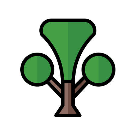 illustration vector and logo tree flatline style. icon on white background. Icon sign from modern collection for mobile concept and web apps design. Nice design perfect.のイラスト素材