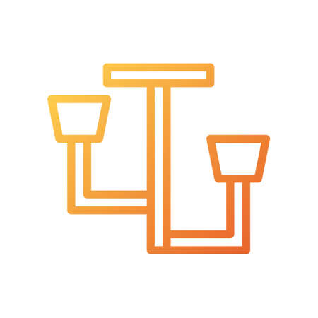 illustration vector and logo chandelier gradient line style. icon on white background. Icon sign from modern collection for mobile concept and web apps design. Nice design perfect.のイラスト素材