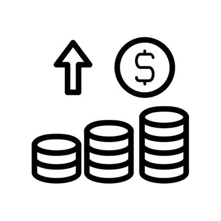 illustration vector and logo money outlines style. icon on white background. Icon sign from modern collection for mobile concept and web apps design. Nice design perfect.のイラスト素材