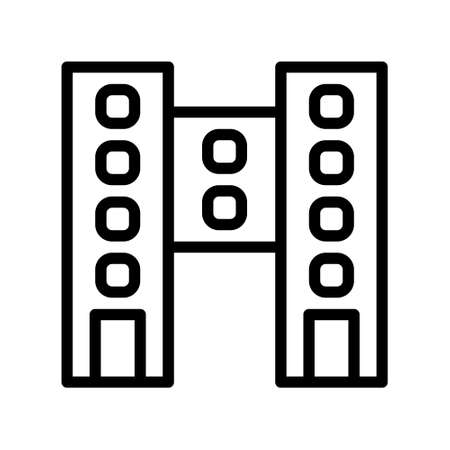 illustration vector and logo Building gradient line style. icon on white background. Icon sign from modern collection for mobile concept and web apps design. Nice design perfect.のイラスト素材