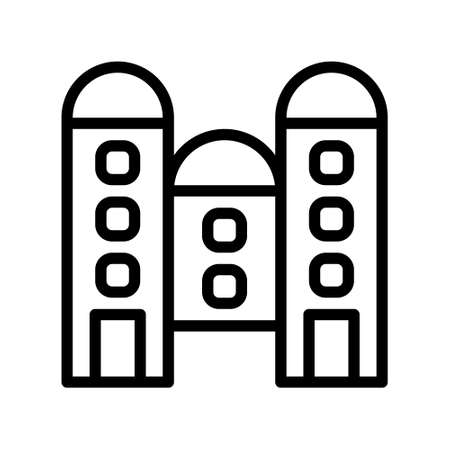 illustration vector and logo Building gradient line style. icon on white background. Icon sign from modern collection for mobile concept and web apps design. Nice design perfect.のイラスト素材
