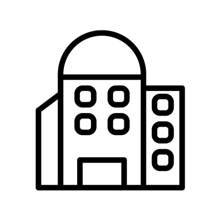 illustration vector and logo Building gradient line style. icon on white background. Icon sign from modern collection for mobile concept and web apps design. Nice design perfect.のイラスト素材