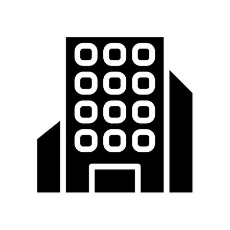 illustration vector and logo Building solid style. icon on white background. Icon sign from modern collection for mobile concept and web apps design. Nice design perfect.のイラスト素材
