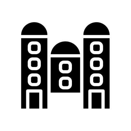 illustration vector and logo Building solid style. icon on white background. Icon sign from modern collection for mobile concept and web apps design. Nice design perfect.のイラスト素材