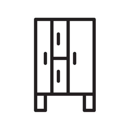 illustration vector and logo wardrobe line style. icon on white background. Icon sign from modern collection for mobile concept and web apps design. Nice design perfect.のイラスト素材