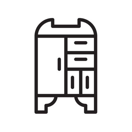 illustration vector and logo wardrobe line style. icon on white background. Icon sign from modern collection for mobile concept and web apps design. Nice design perfect.のイラスト素材
