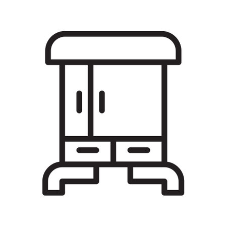 illustration vector and logo wardrobe line style. icon on white background. Icon sign from modern collection for mobile concept and web apps design. Nice design perfect.のイラスト素材