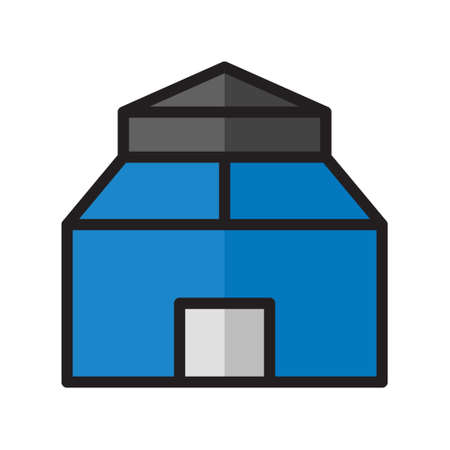 illustration vector and logo house filat lines style. icon on white background. Icon sign from modern collection for mobile concept and web apps design. Nice design perfect.のイラスト素材
