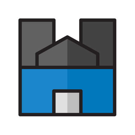 illustration vector and logo house filat lines style. icon on white background. Icon sign from modern collection for mobile concept and web apps design. Nice design perfect.のイラスト素材