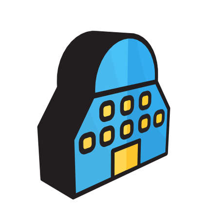 3D illustration vector Building style. icon on white background. Icon sign from modern collection for mobile concept and web apps design. Nice design perfect.のイラスト素材