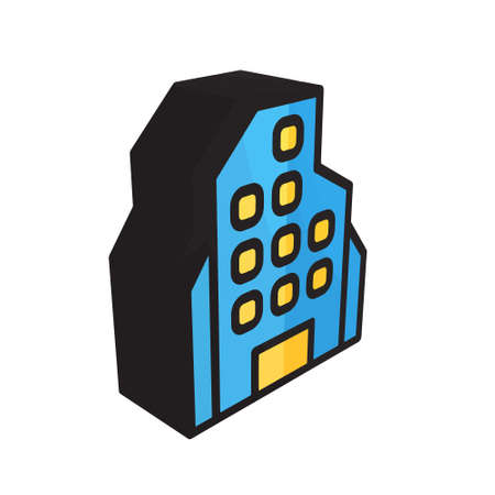 3D illustration vector Building style. icon on white background. Icon sign from modern collection for mobile concept and web apps design. Nice design perfect.のイラスト素材